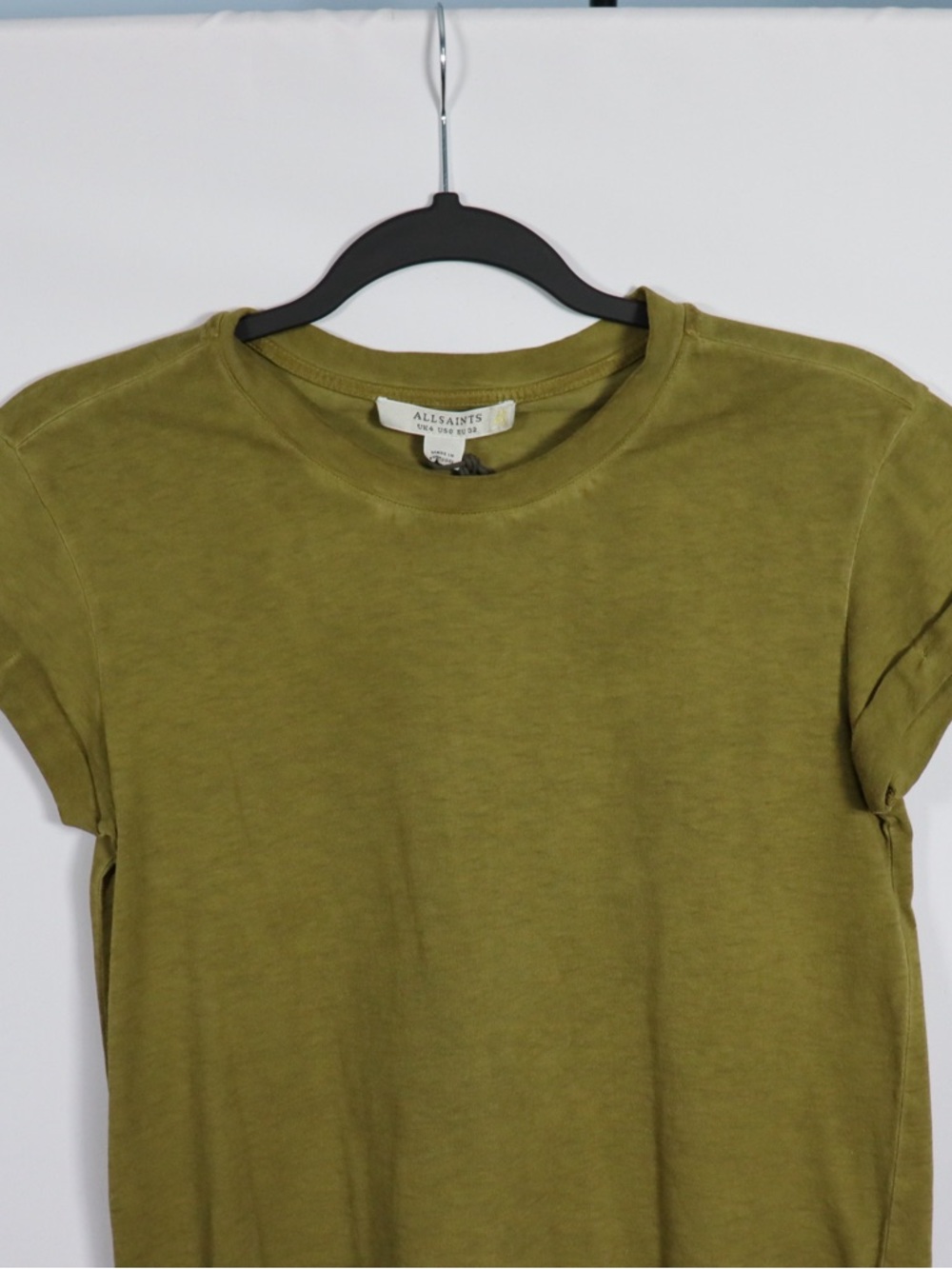 AllSaints Anna Tee Olive Green Women’s Size US 0 (UK 4) NWT Film Worn The Boys - Picture 3 of 10